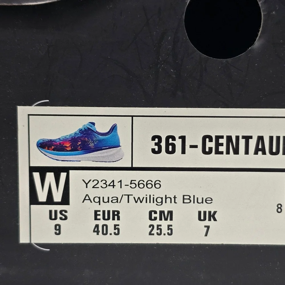 361 Degrees Centauri Womens Running Shoes 9 Aqua Twilight Blue Sunset New in Box